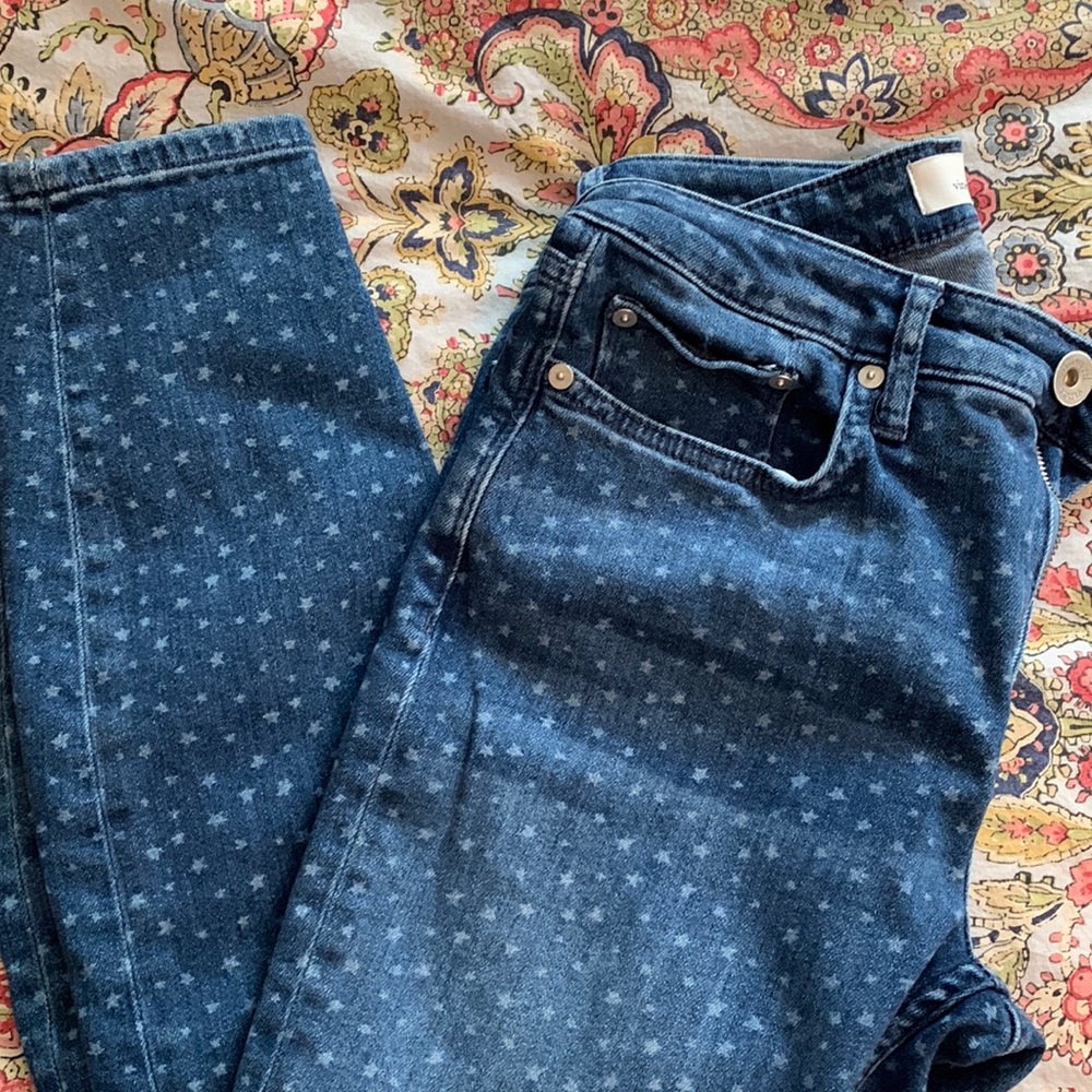 Vineyard vines Jaime high-rise printed star jeans. Worn once. Super soft.